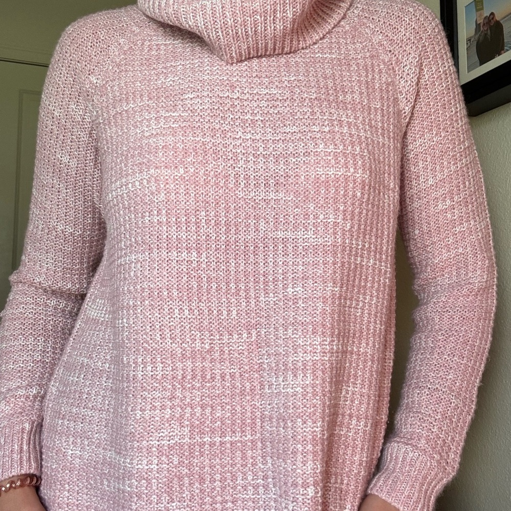 Women's Pink Turtleneck Sweater